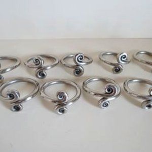 Stainless Steel Thai Napkin Ring Holders – snail pattern – set of 9